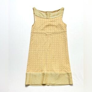 Vintage Diane Von Furstenberg Gold Sleeveless Mini Sheath Dress Size 4
